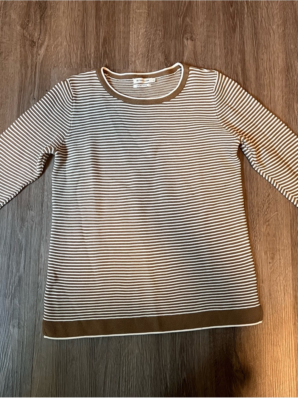 Tom Tailor Striped Crewneck Knit Top 100% Organic Cotton